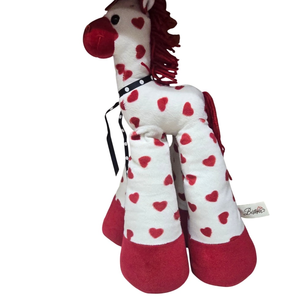 Bestever Valentine Giraffe Plush Red Hearts Long Legs‎ White Stuffed Animal 20"